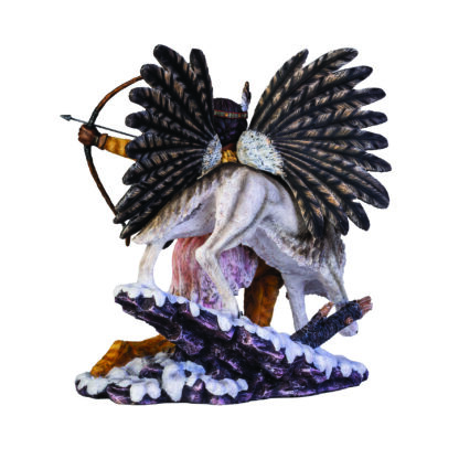 Large Native American Fairy with Wolf Figurine - Image 4