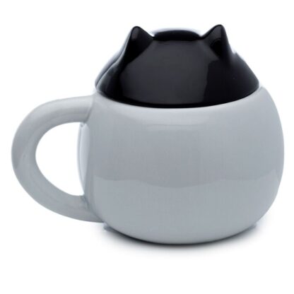 Feline Fine Black Cat Peeping Lid Ceramic Lidded Animal Mug - Image 4