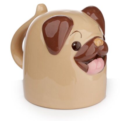 Mopps Pug Upside Down Ceramic Shaped Mug - Image 2
