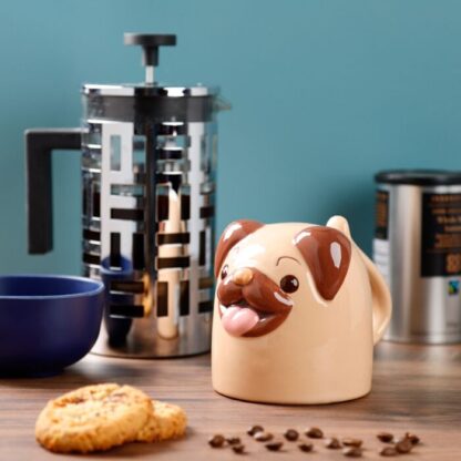 Mopps Pug Upside Down Ceramic Shaped Mug - Image 5