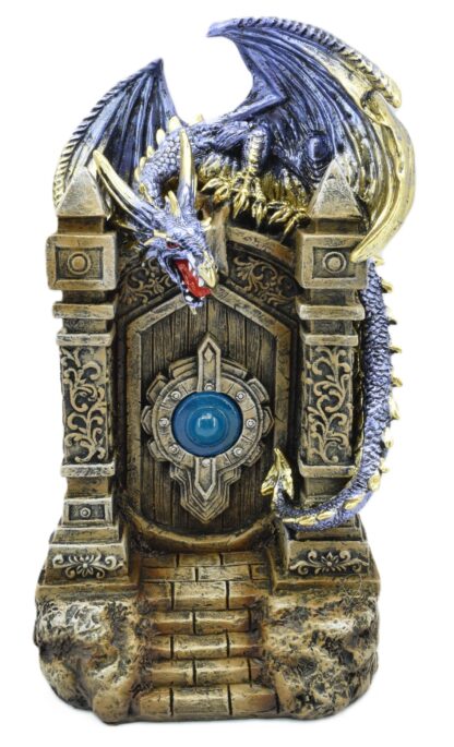 Blue Dragon On Castle Door with LED Light