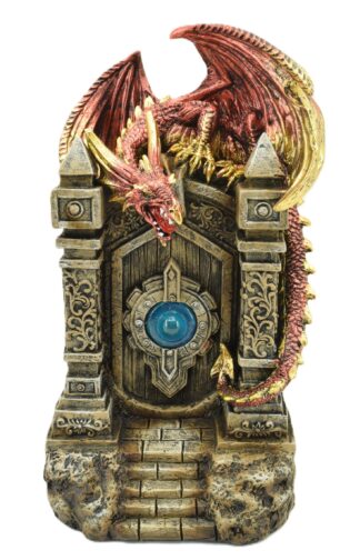 Red Dragon On Castle Door with LED Light