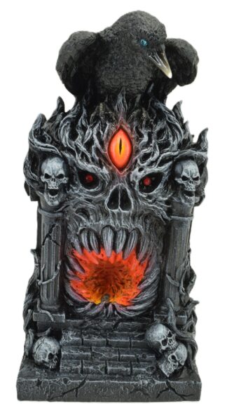 Fire Gate Raven with Skulls and LED Light