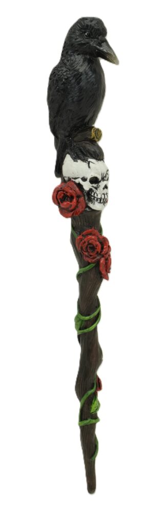 Raven on Skull Magick Wand
