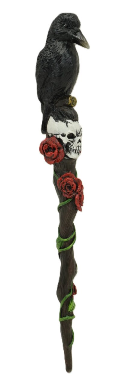 Raven on Skull Magick Wand