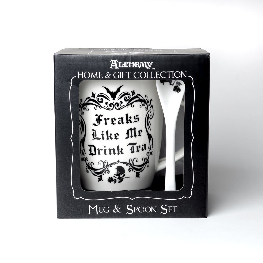 Alchemy Fine Bone China Mug & Spoon Set Freaks Like Me Drink Tea - Image 3