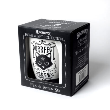 Alchemy Fine Bone China Mug & Spoon Set Purrfect Brew - Image 2