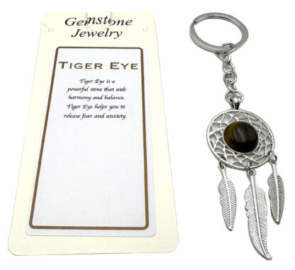 Keyring Dreamcatcher Tiger Eye