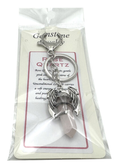 Keyring  Dragon Wings Gemstone Point Rose Quartz - Image 2