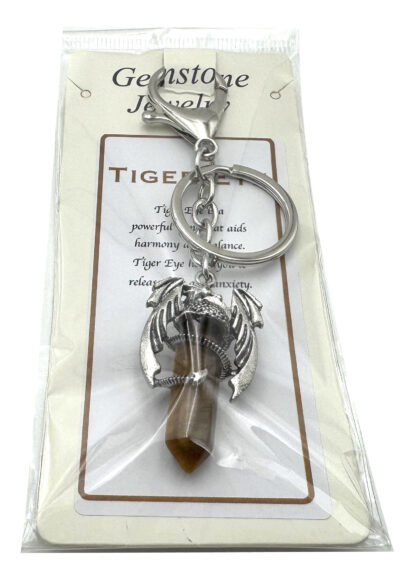 Keyring  Dragon Wings Gemstone Point  Tiger Eye - Image 2