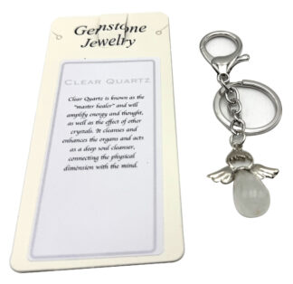 Keyring Angel Clear Quartz