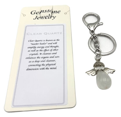 Keyring Angel Clear Quartz