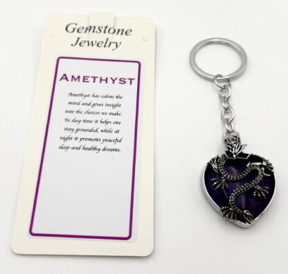 Keyring Dragon Heart Amethyst