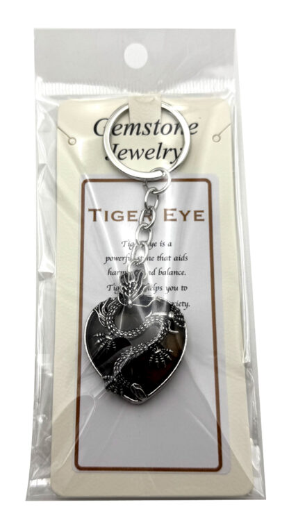 Keyring Dragon Heart Tiger Eye - Image 2