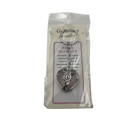 Keyring Mystical Dragon Heart Rose Quartz - Image 2