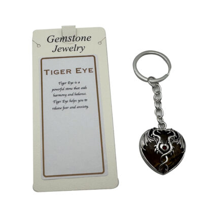 Keyring Mystical Dragon Heart Tiger Eye