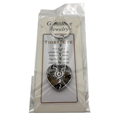 Keyring Mystical Dragon Heart Tiger Eye - Image 2