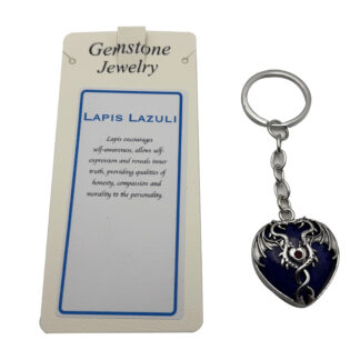 Keyring  Mystical Dragon  Heart Lapis