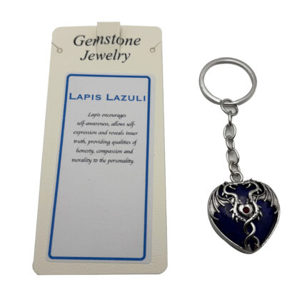 Keyring  Mystical Dragon  Heart Lapis