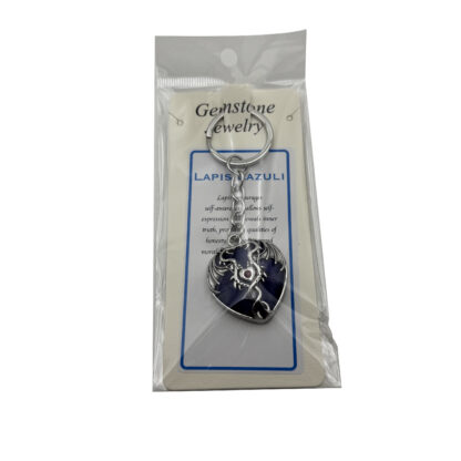 Keyring  Mystical Dragon  Heart Lapis - Image 2