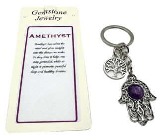 Keyring Hamsa Amethyst