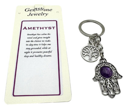 Keyring Hamsa Amethyst