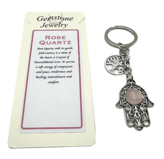 Keyring  Hamsa  Rose Quartz