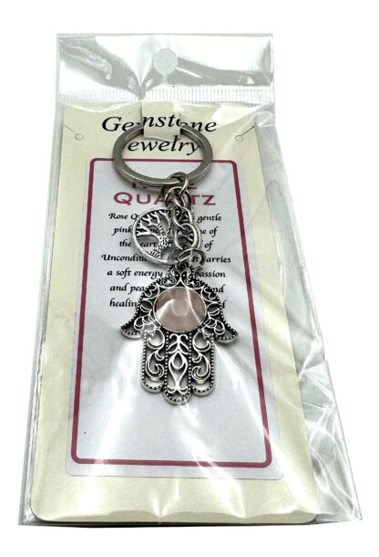 Keyring  Hamsa  Rose Quartz - Image 2
