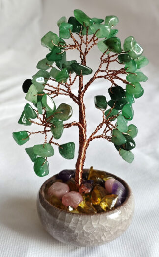 Aventurine Gemstone Tree Ceramic Base