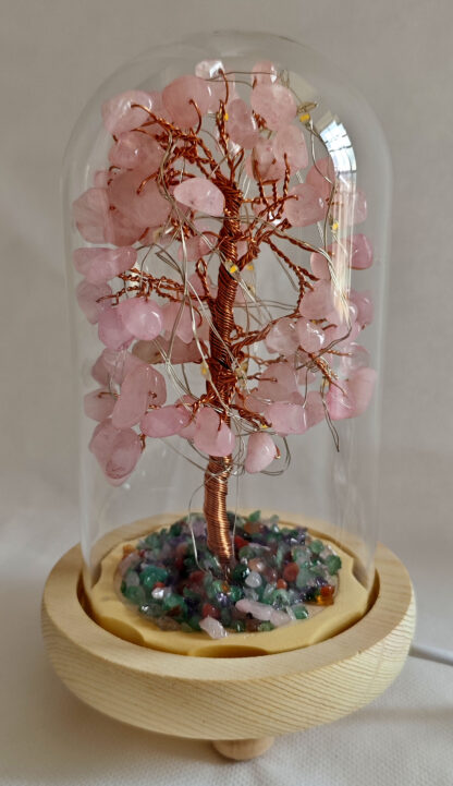 Gemstone Tree with USB LED Light Rose Quartz