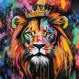 Framed PVC Pop Art Lion King 30x30cm