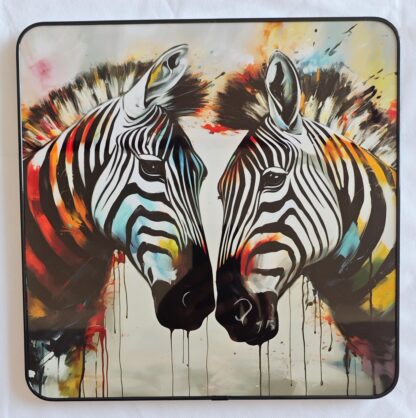 Framed PVC Pop Art Zebra 30x30cm - Image 2