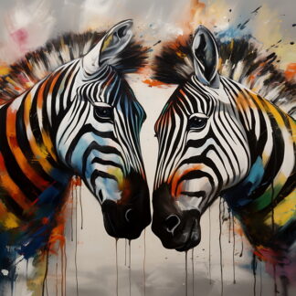 Framed PVC Pop Art Zebra 30x30cm