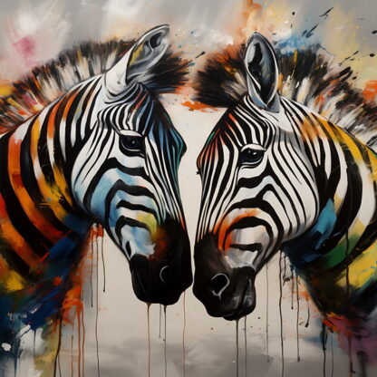 Framed PVC Pop Art Zebra 30x30cm