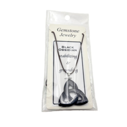 Triquetra Pendant Black Obsidian - Image 2