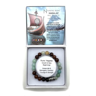 Rune Bracelet Amazonite & Mahogany Obsidian Hagalaz
