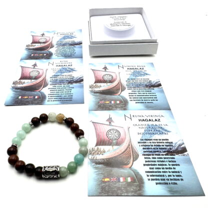 Rune Bracelet Amazonite & Mahogany Obsidian Hagalaz - Image 2