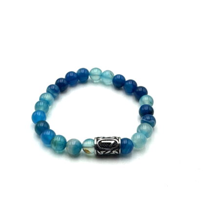 Rune Bracelet Aqua Blue Banded Agate Laguz - Image 2