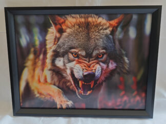 3D Art Wolf Leaping 30x40CM