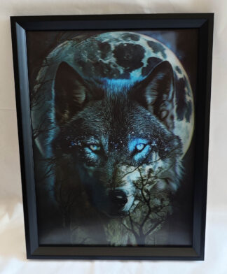 3D Art Wolf and Moon 30x40CM
