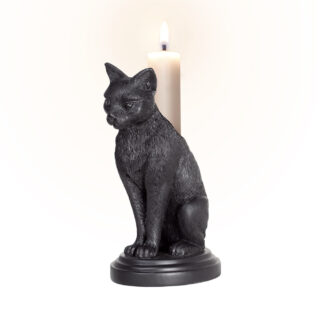 Alchemy Black Faust Familiar Cat Candlestick