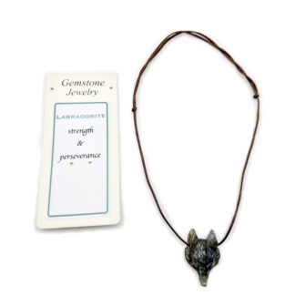 Wolf Head Pendant Labradorite