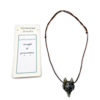 Wolf Head Pendant Labradorite