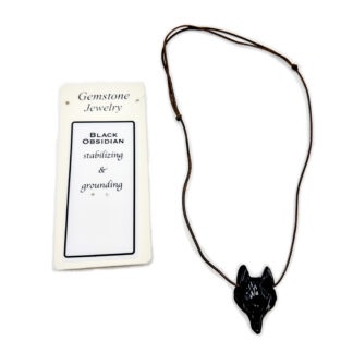 Wolf Head Pendant Black Obsidian