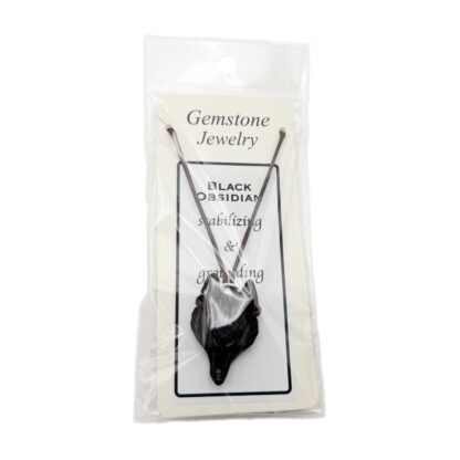 Wolf Head Pendant Black Obsidian - Image 2