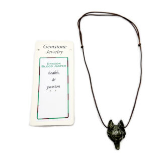 Wolf Head Pendant Dragons Blood Jasper