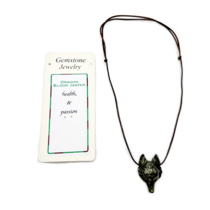 Wolf Head Pendant Dragons Blood Jasper