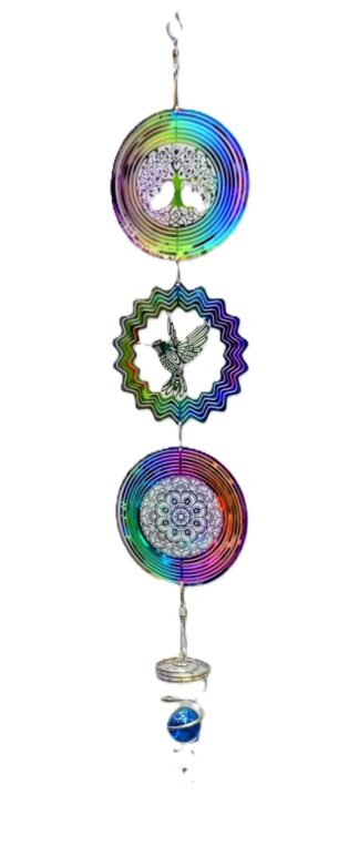 Wind Spinner Tree of Life Hummingbird Mandala