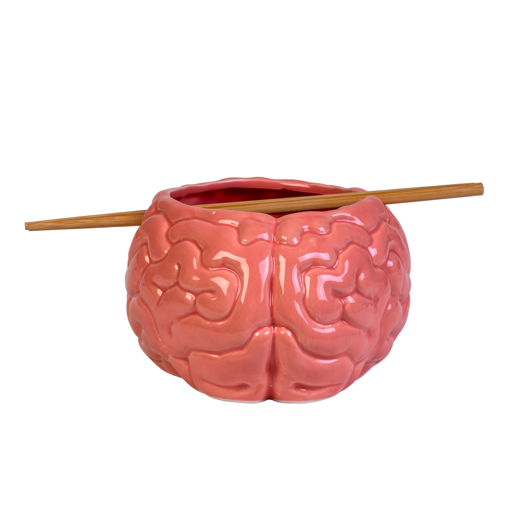 Brain Ceramic Noodle Bowl with Bamboo Chopsticks - Image 4