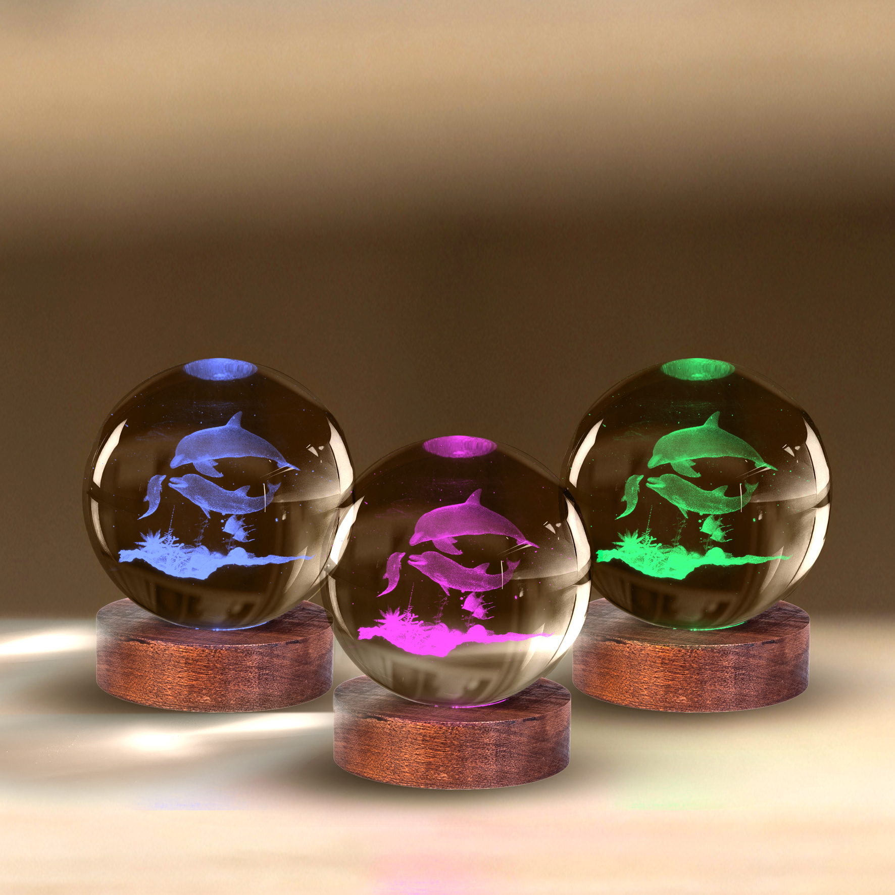 Dolphin 3D Crystal Ball Lamp - Image 2